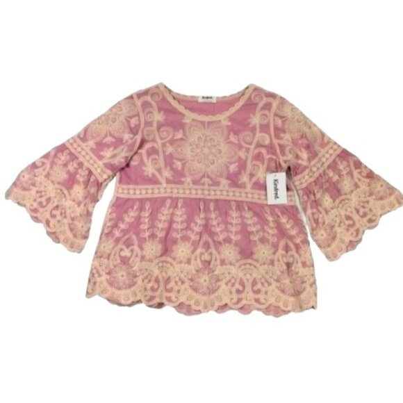 NWT Kindred Floral Embroidered Bell Sleeve Top Boho Fairy Prairie Cottag… - Picture 1 of 6